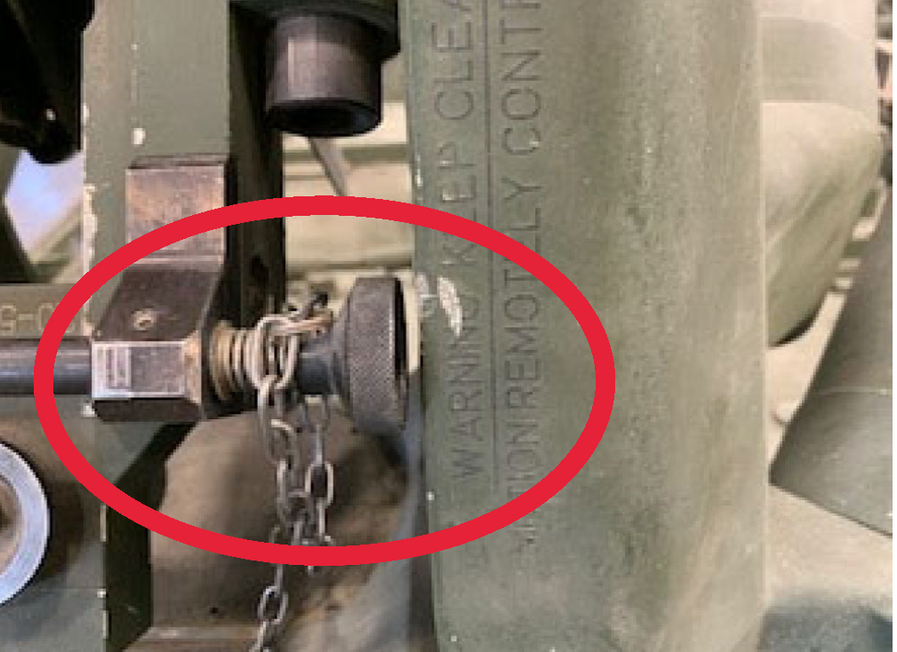 Properly installed rear weapon mount pin